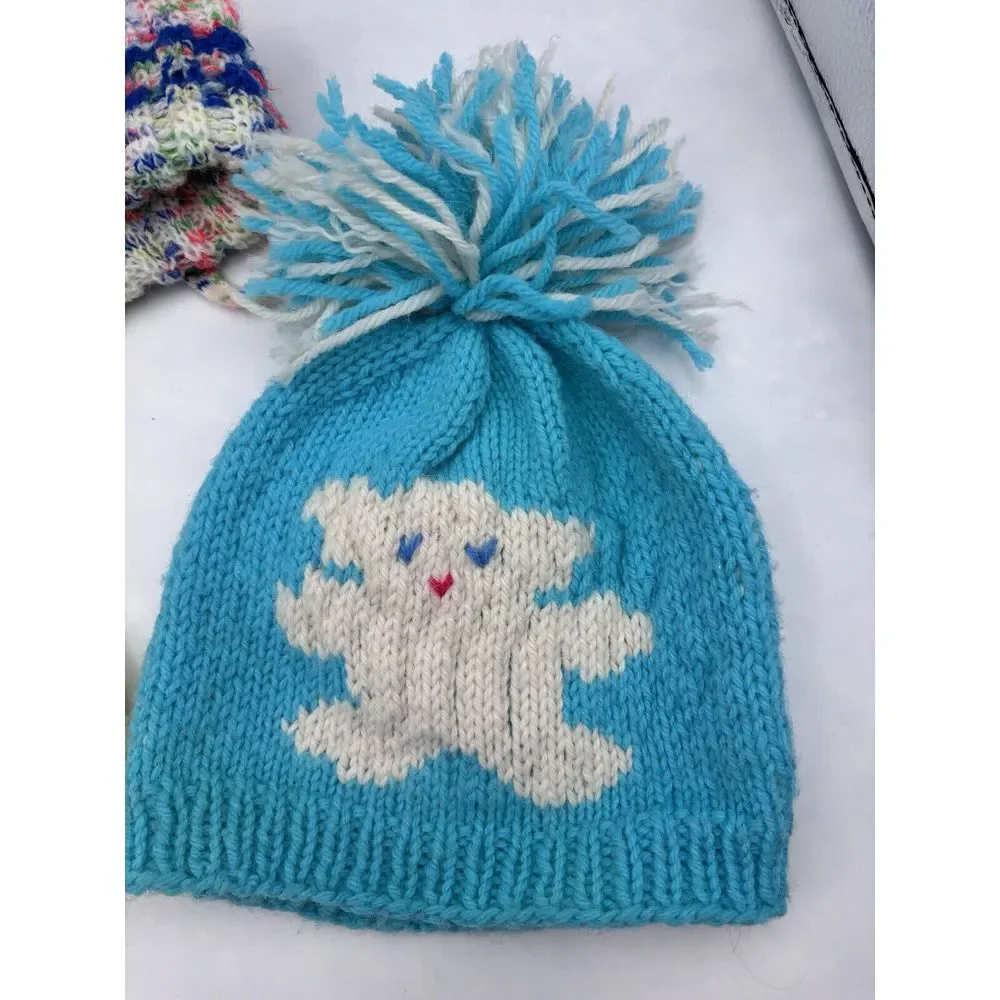 Handmade Knitted Youth Beanies Three Pieces (2507)‎